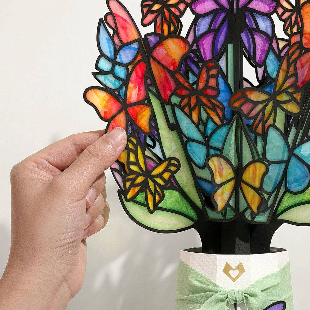 Lovepop Cards - Butterfly Brilliance Suncatcher Bouquet 12x8.5"