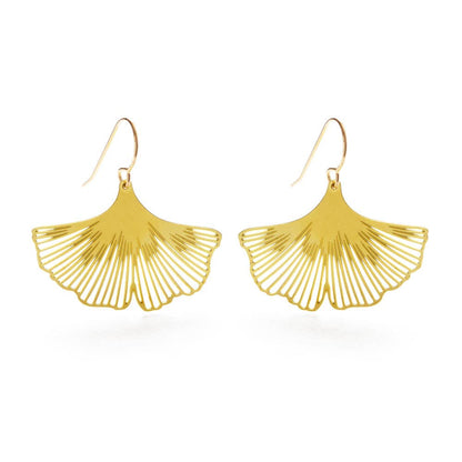 Ginkgo Leaf Earrings — 14k Gold Fill Ear Wires