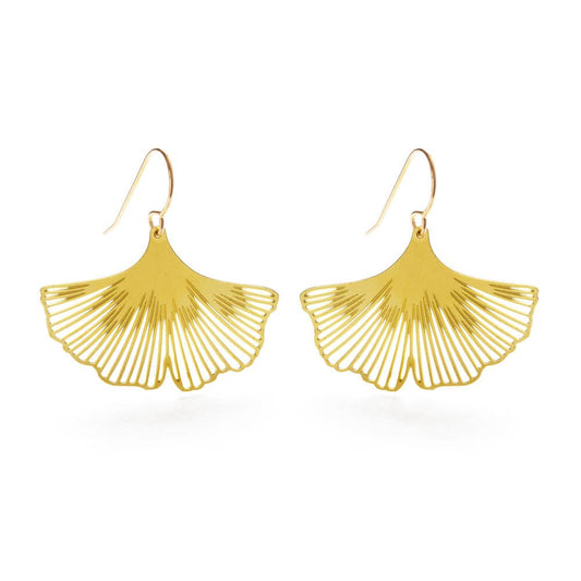 Ginkgo Leaf Earrings — 14k Gold Fill Ear Wires
