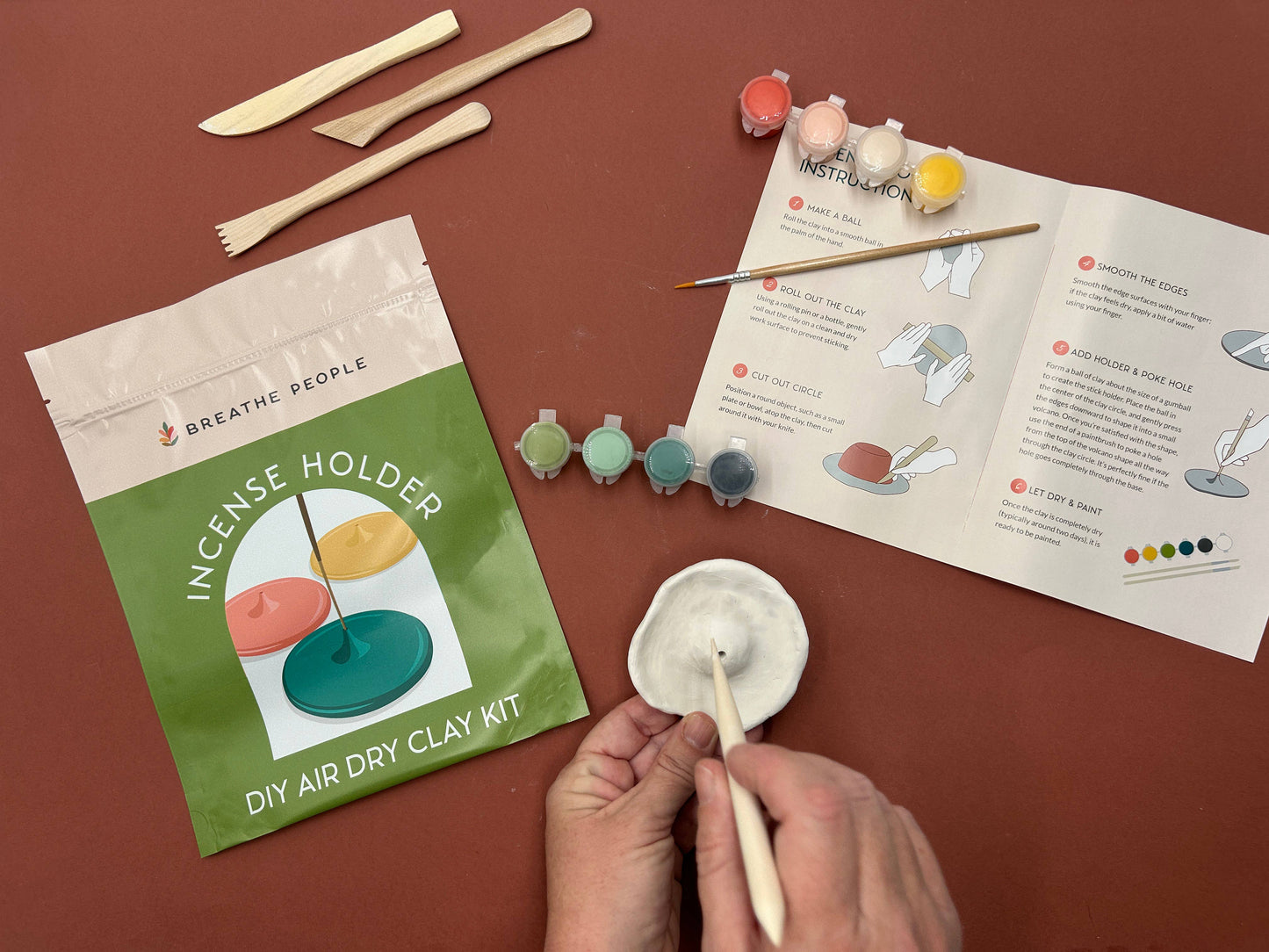 DIY Air Dry Clay Kit — Make Your Own Incense Holder