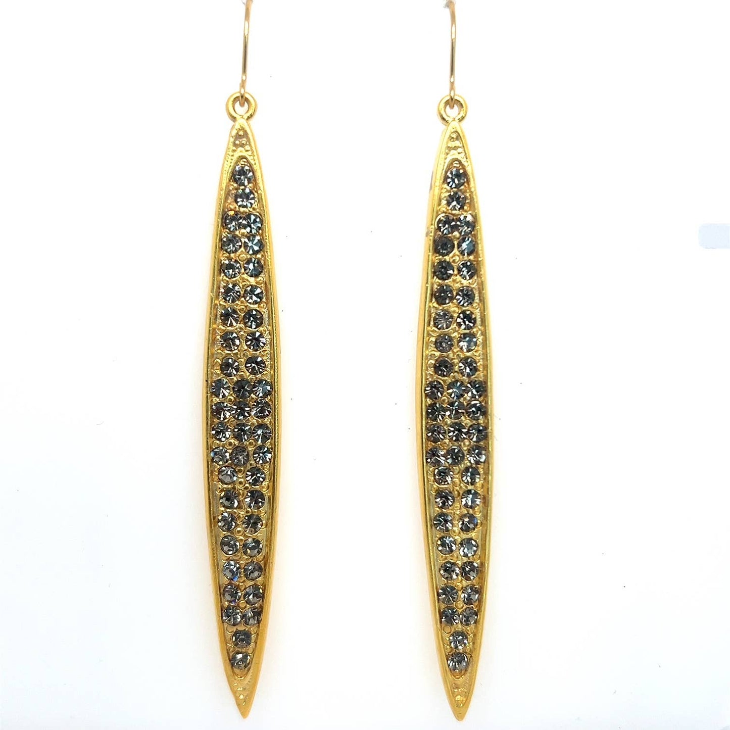Elongated Leaf Earrings In Gold Finish - Dear John