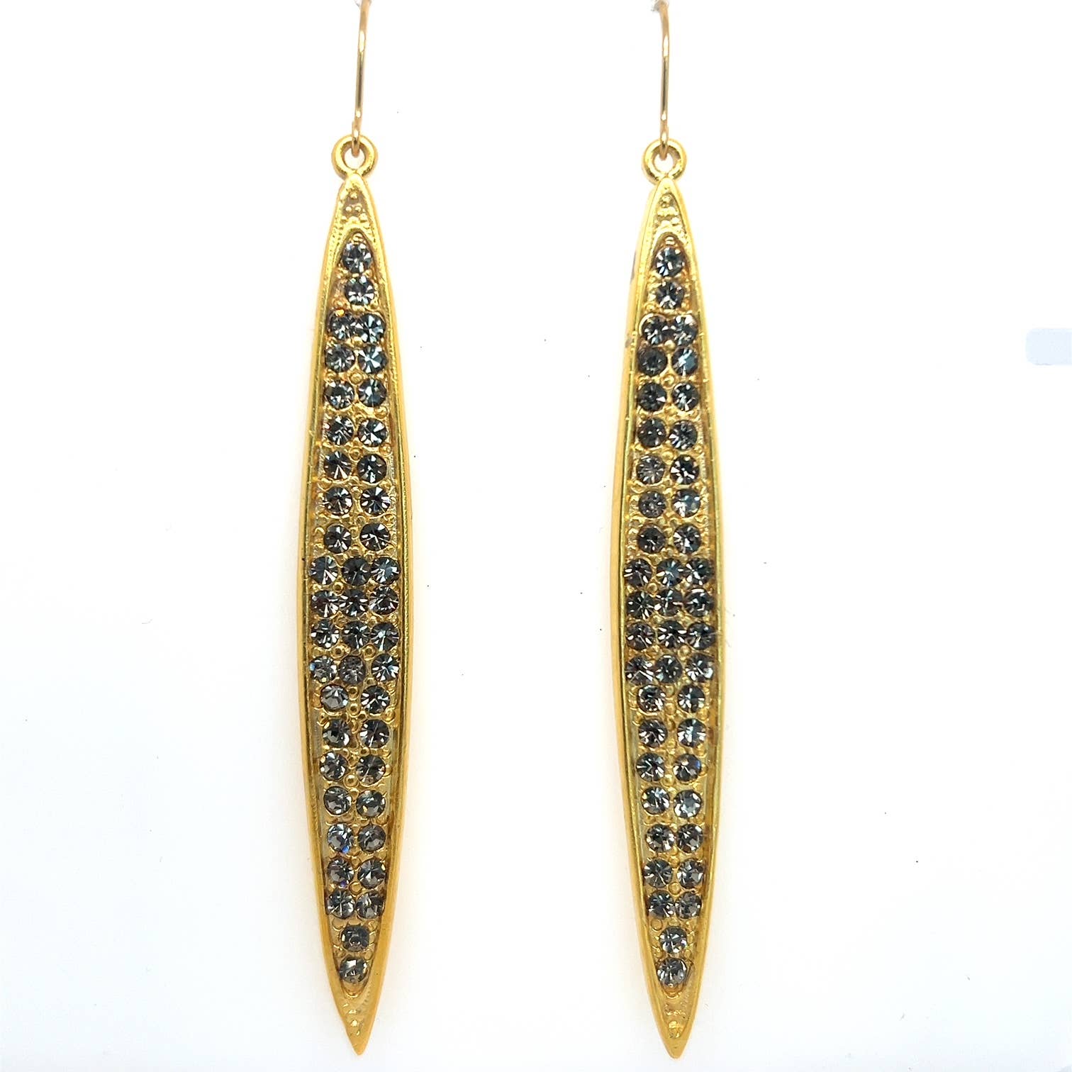 Elongated Leaf Earrings In Gold Finish - Dear John