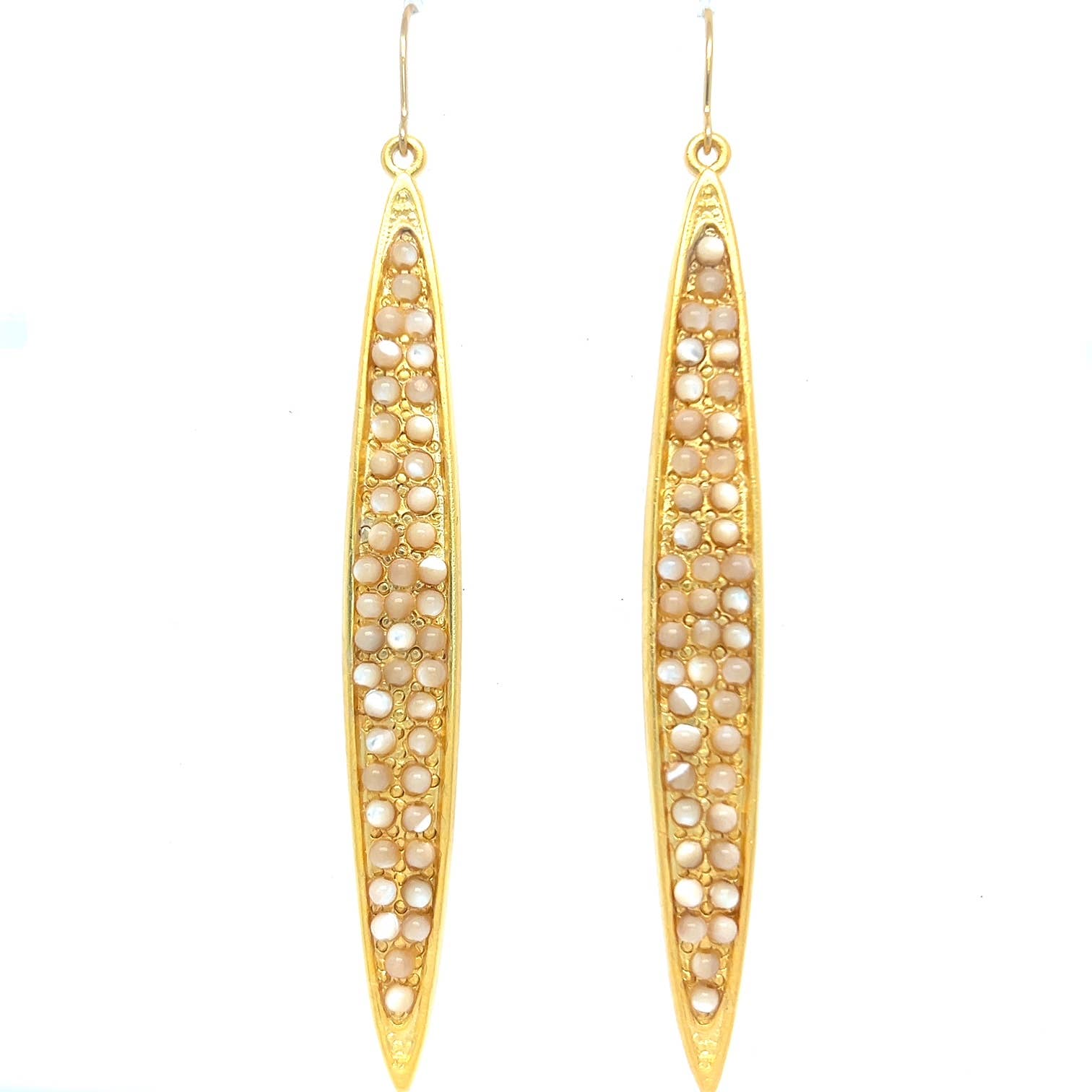 Elongated Leaf Earrings In Gold Finish - Dear John