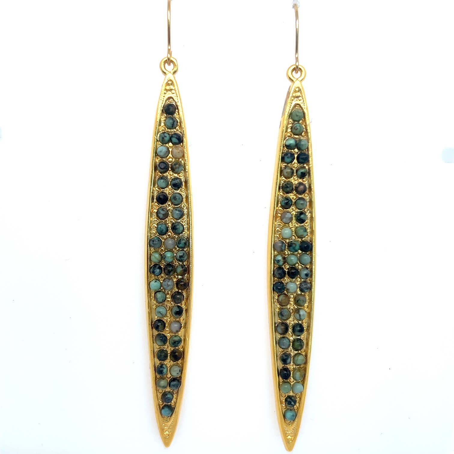 Elongated Leaf Earrings In Gold Finish - Dear John