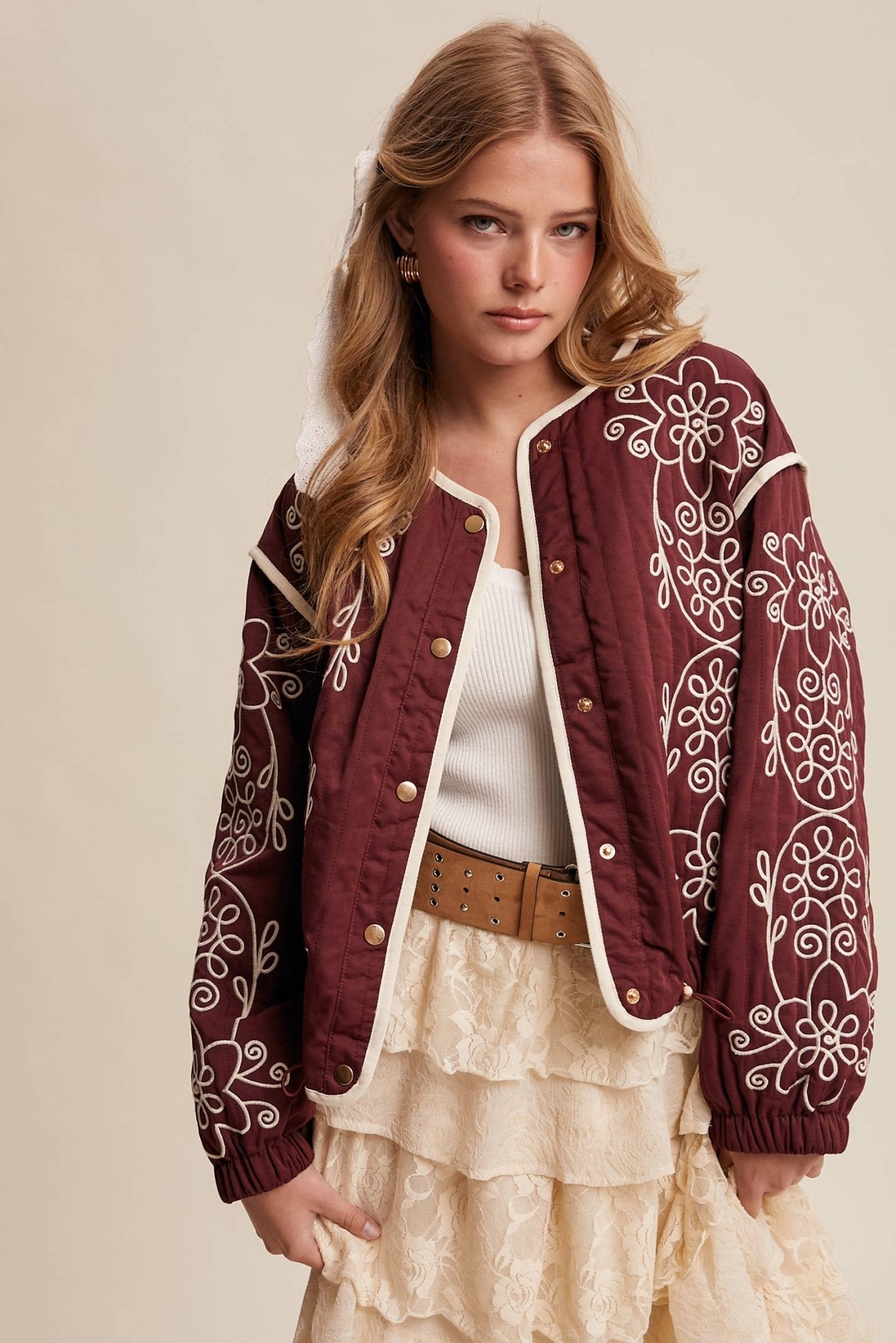 Embroidered Quilted Western Jacket - Dear John