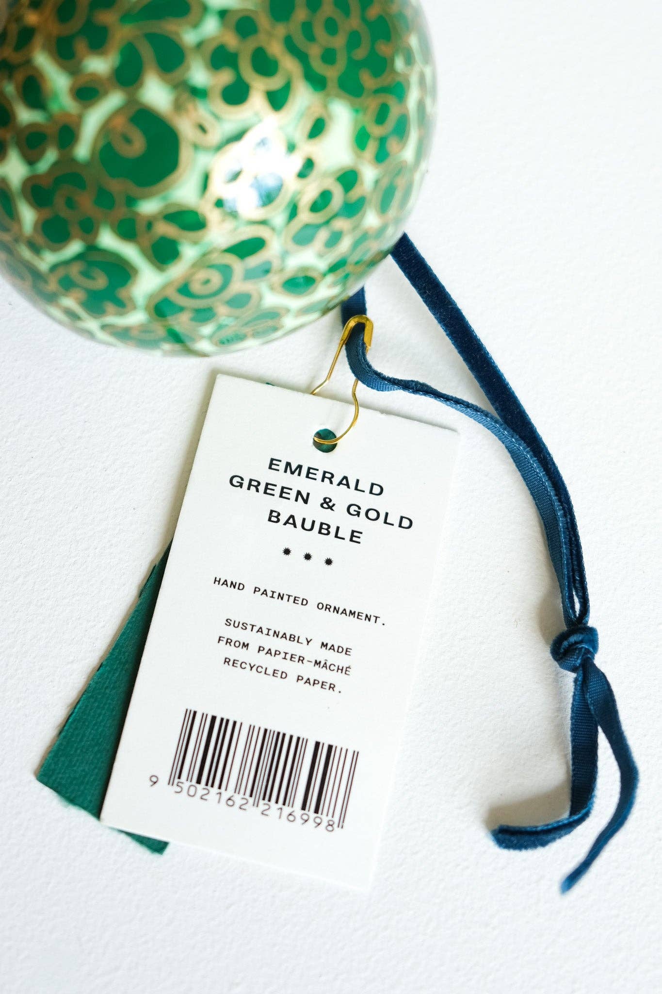 Emerald Green and Gold Bauble - Dear John
