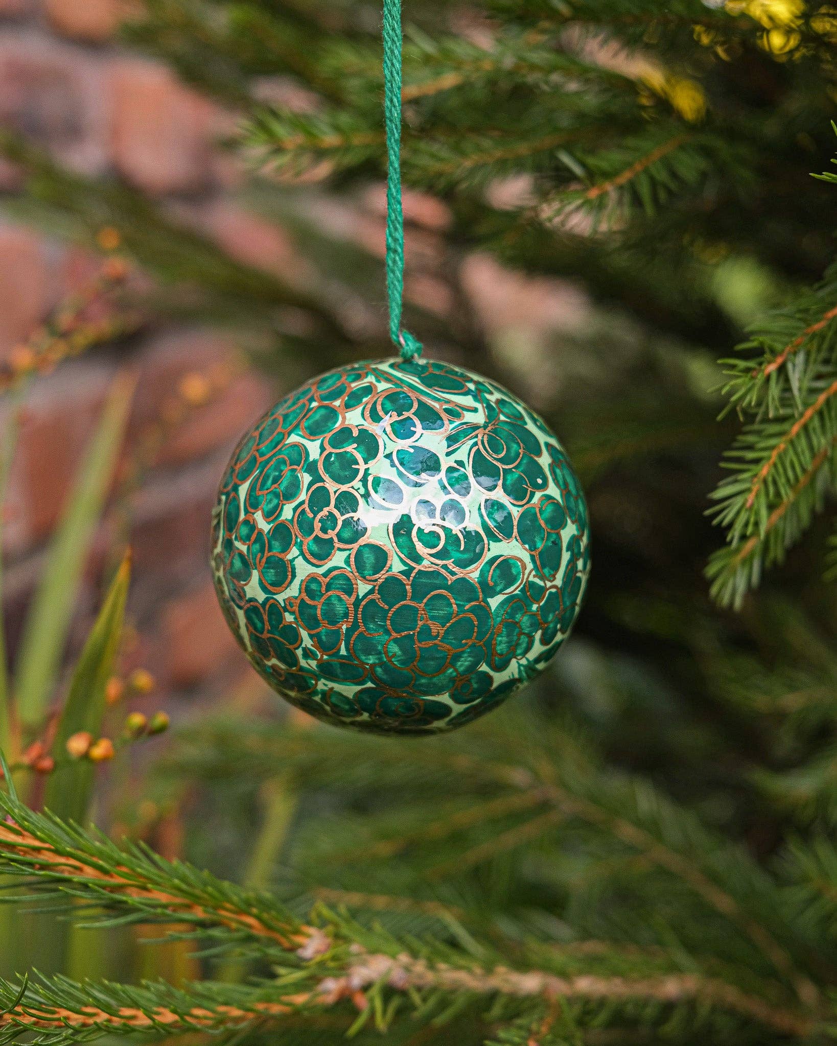 Emerald Green and Gold Bauble - Dear John