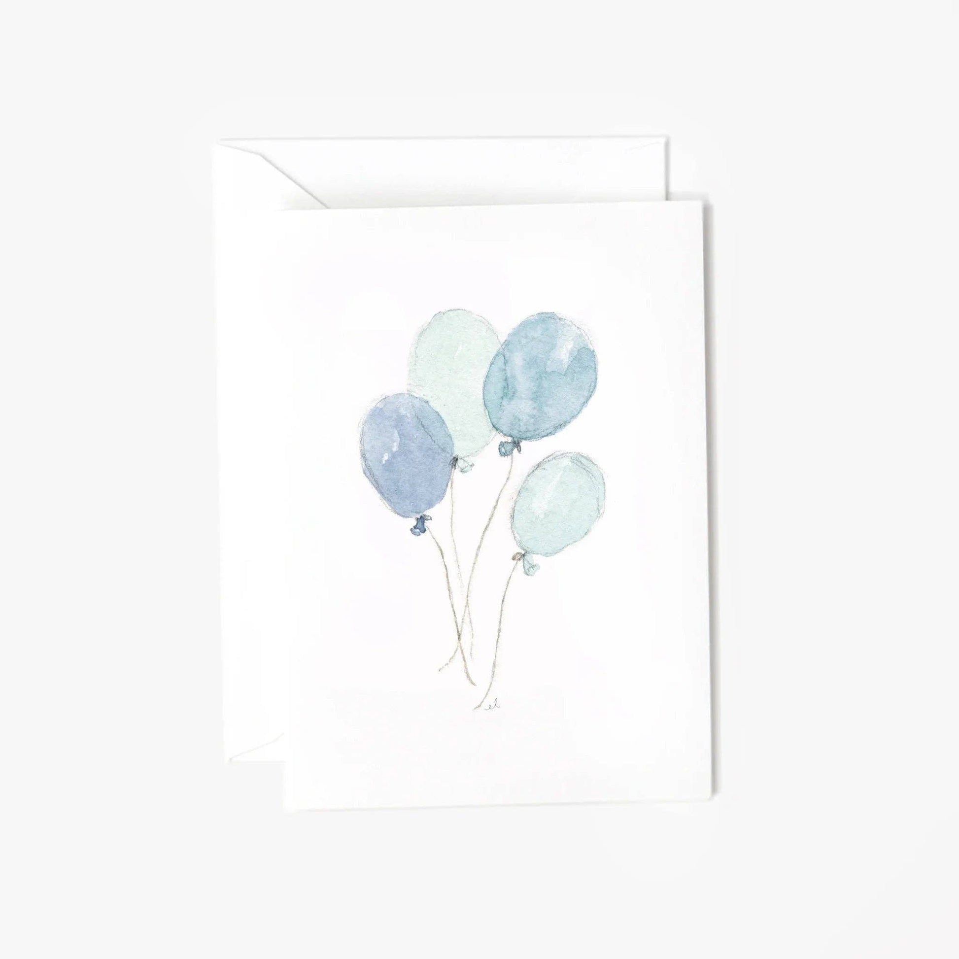 emily lex studio - Blue balloons mini enclosure notecard - Dear John