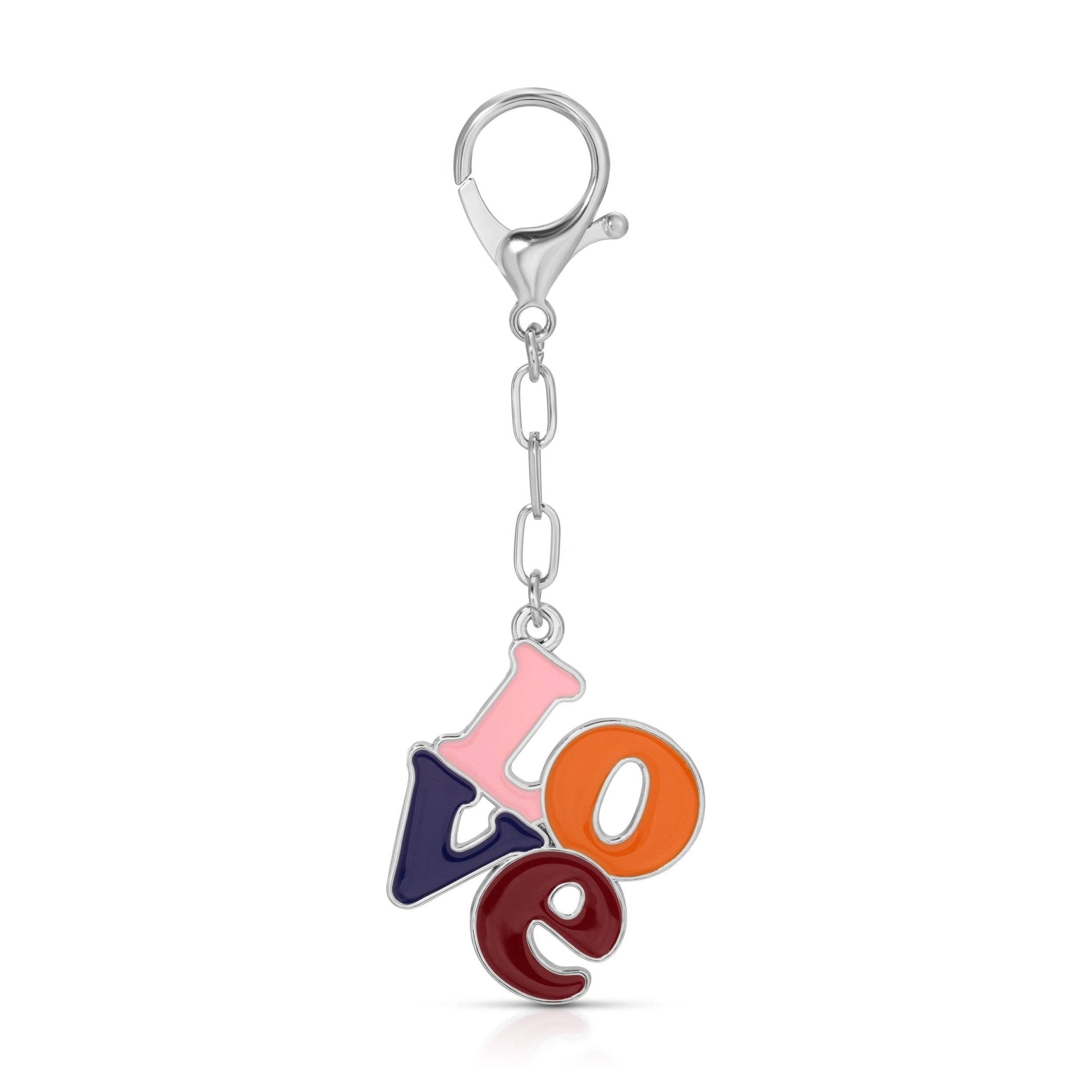 Enamel Bag Charm / keychain - L - O - V - E - Dear John