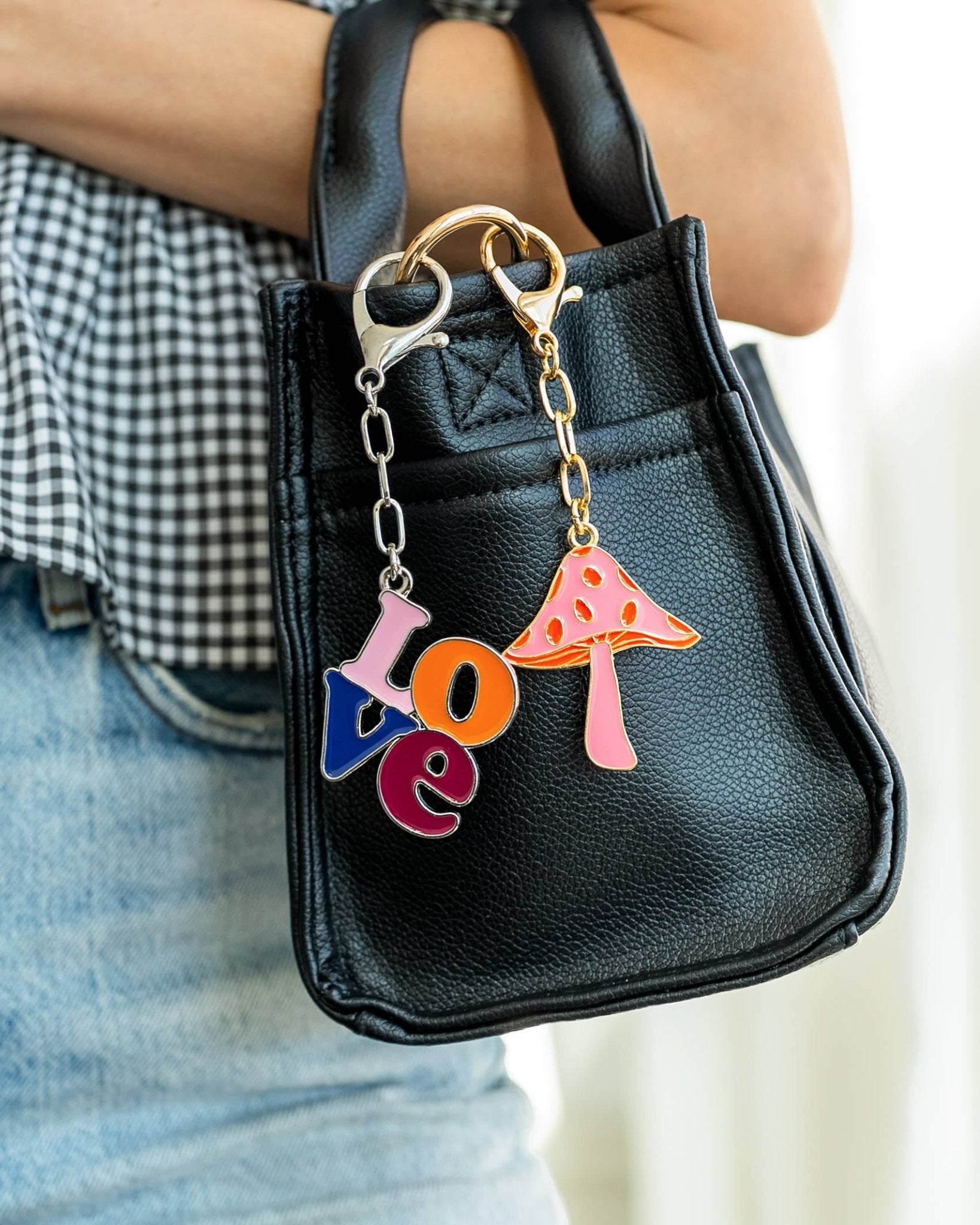 Enamel Bag Charm / keychain - L - O - V - E - Dear John