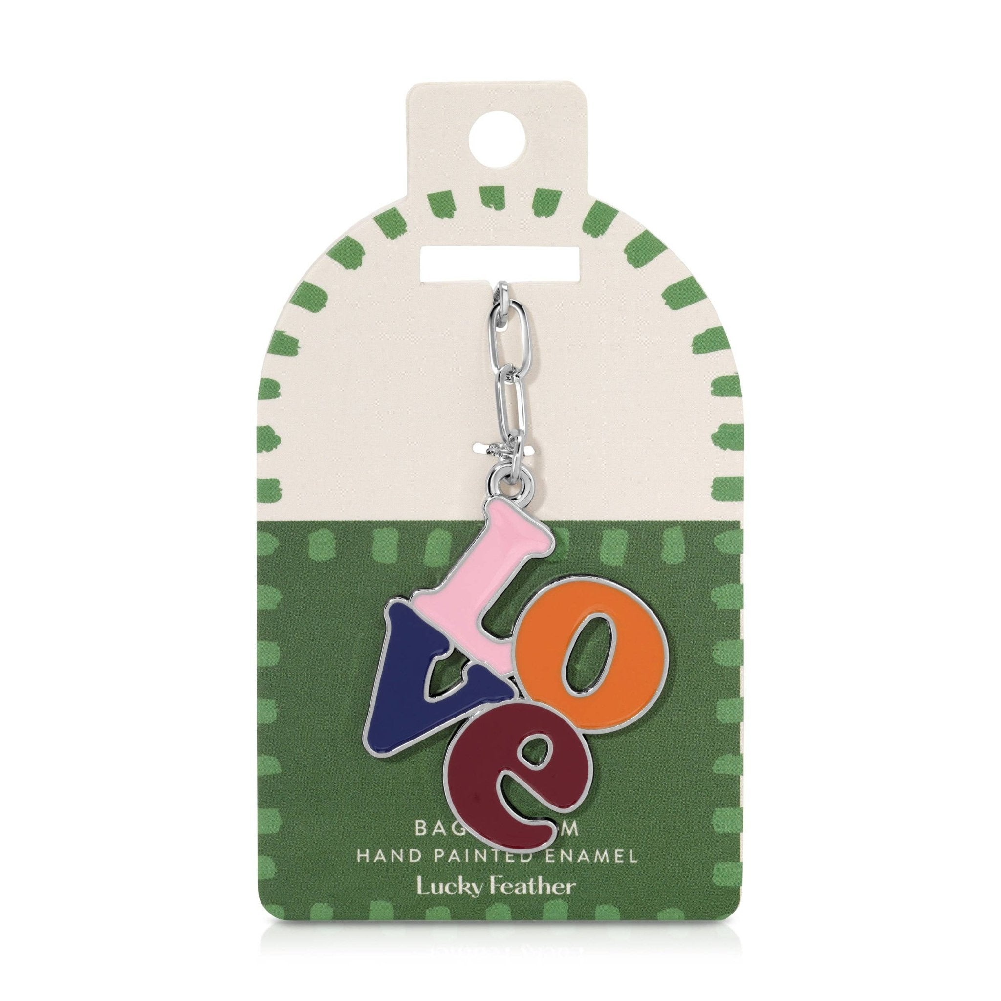 Enamel Bag Charm / keychain - L - O - V - E - Dear John