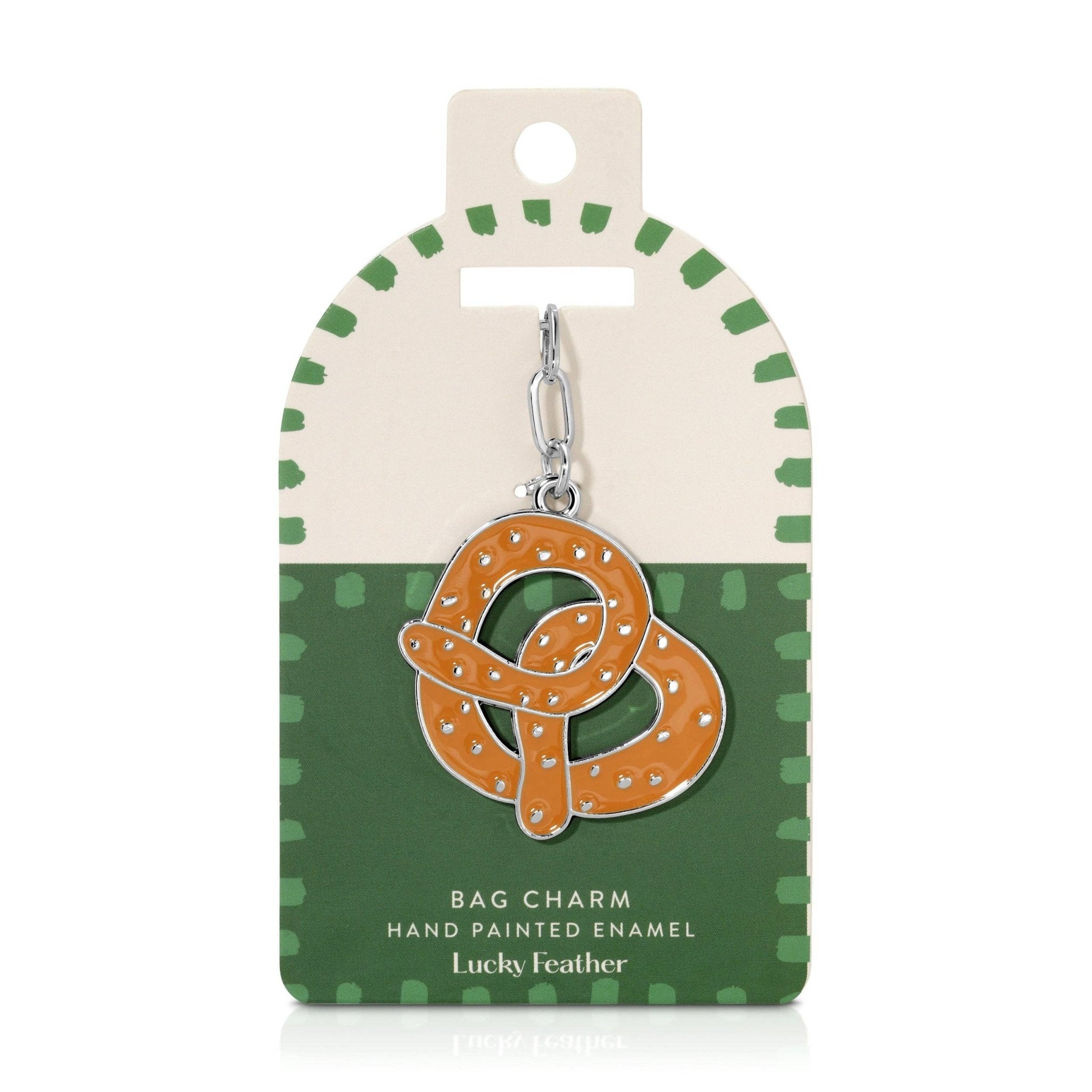 Enamel Bag Charm / keychain - Pretzel - Dear John