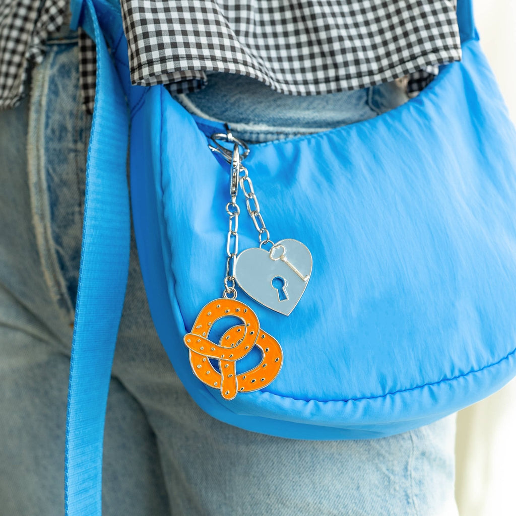 Enamel Bag Charm / keychain - Pretzel - Dear John