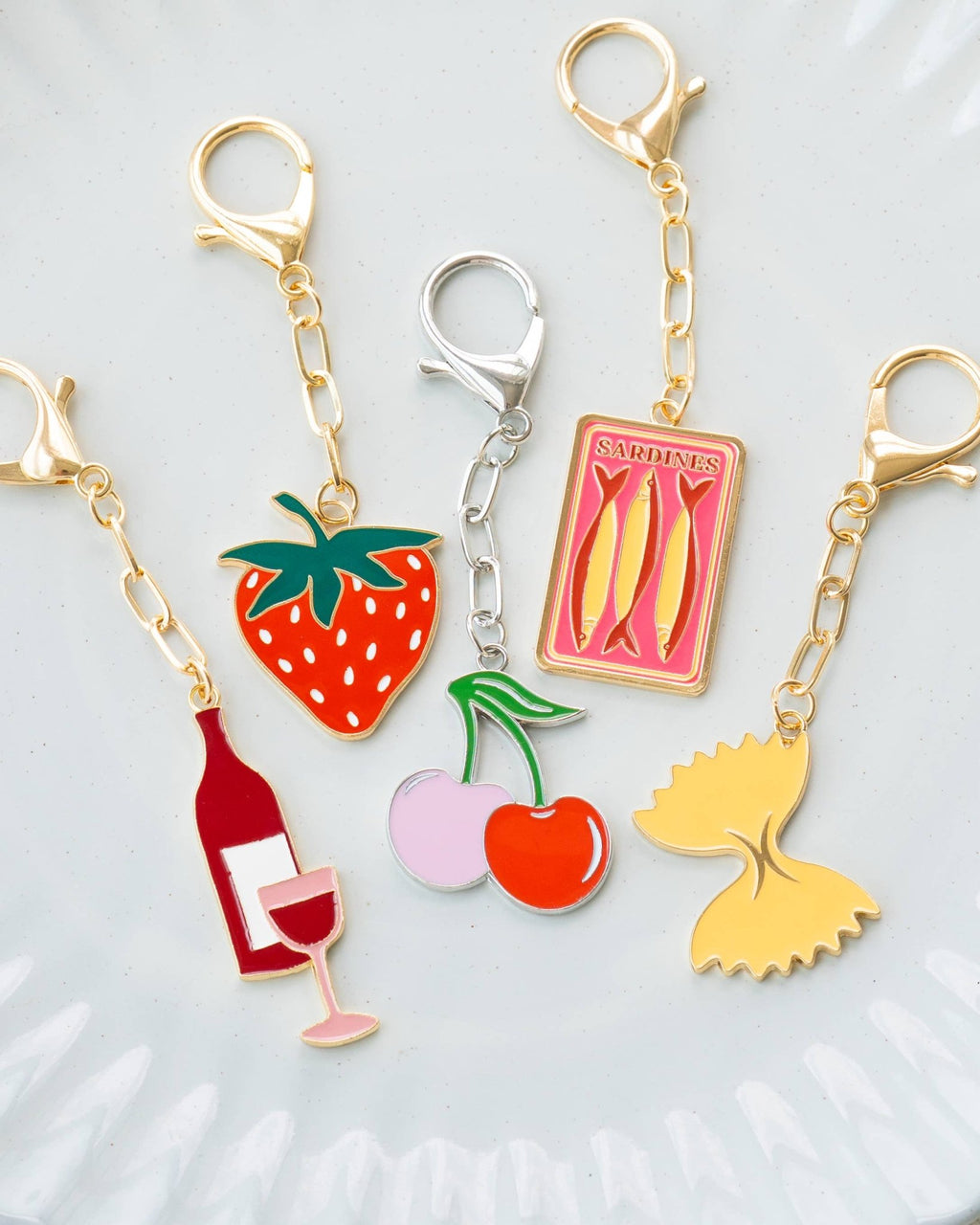 Enamel Bag Charm / keychain - Strawberry - Dear John