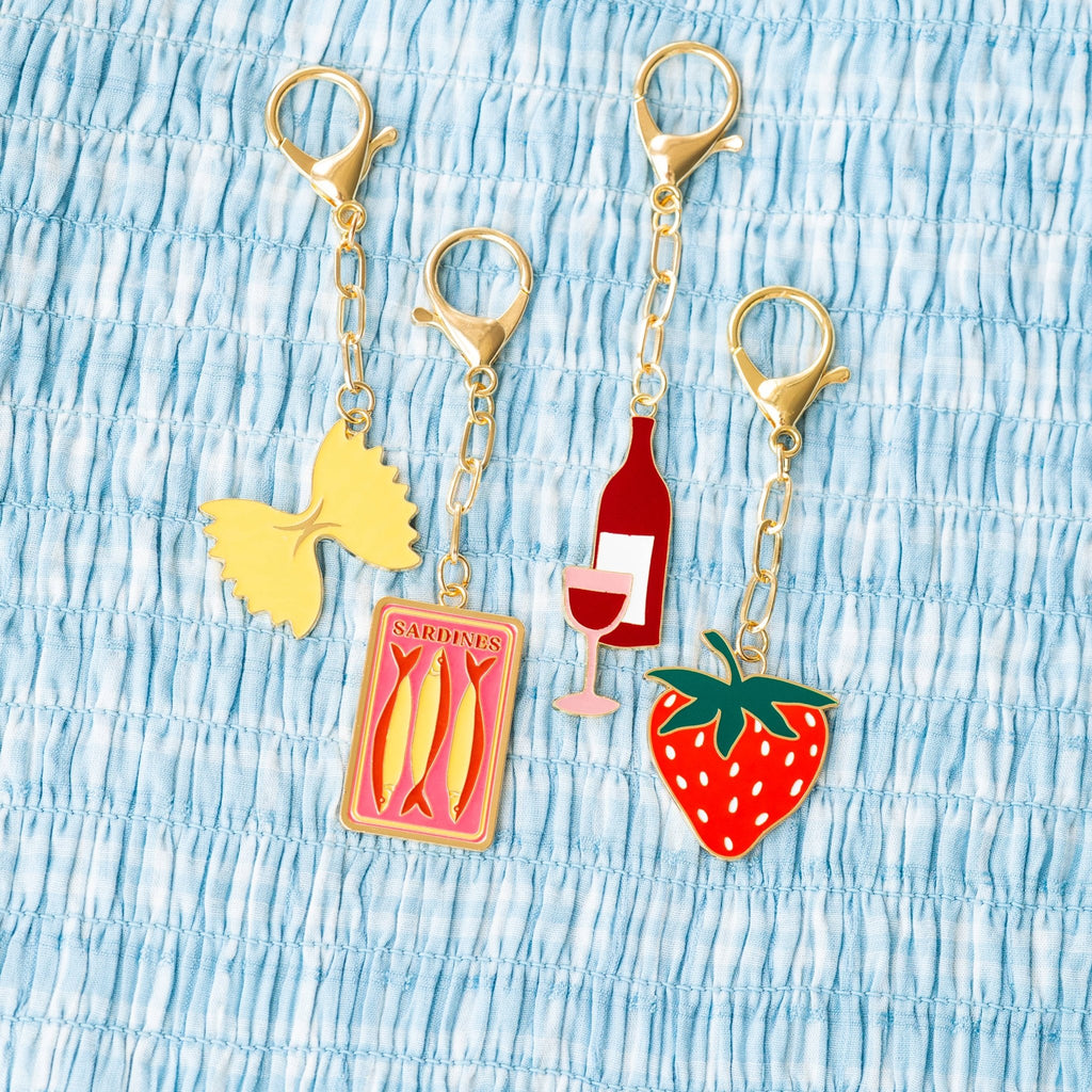 Enamel Bag Charm / keychain - Strawberry - Dear John
