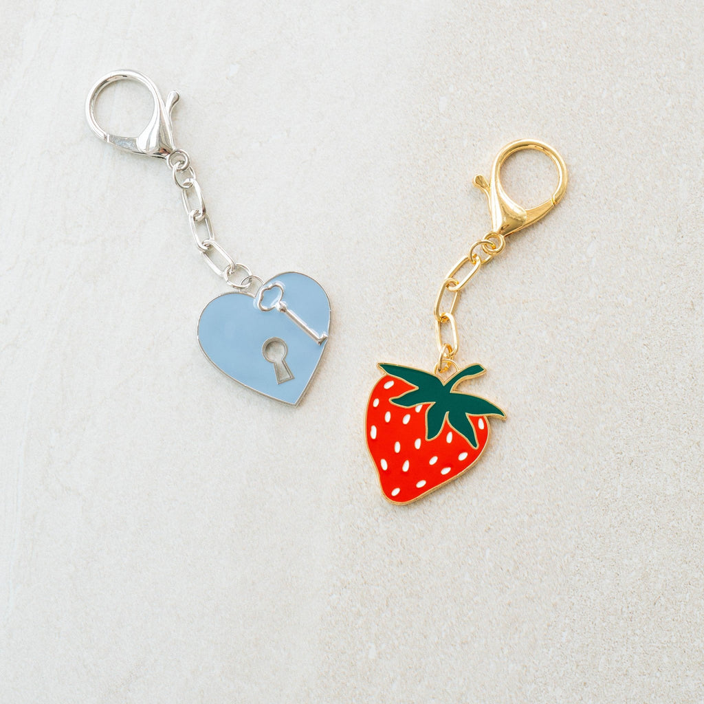 Enamel Bag Charm / keychain - Strawberry - Dear John