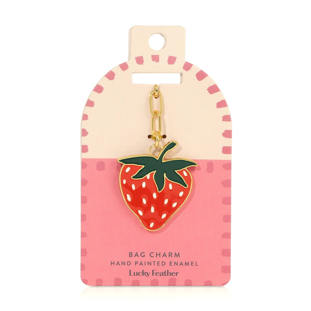 Enamel Bag Charm / keychain - Strawberry - Dear John