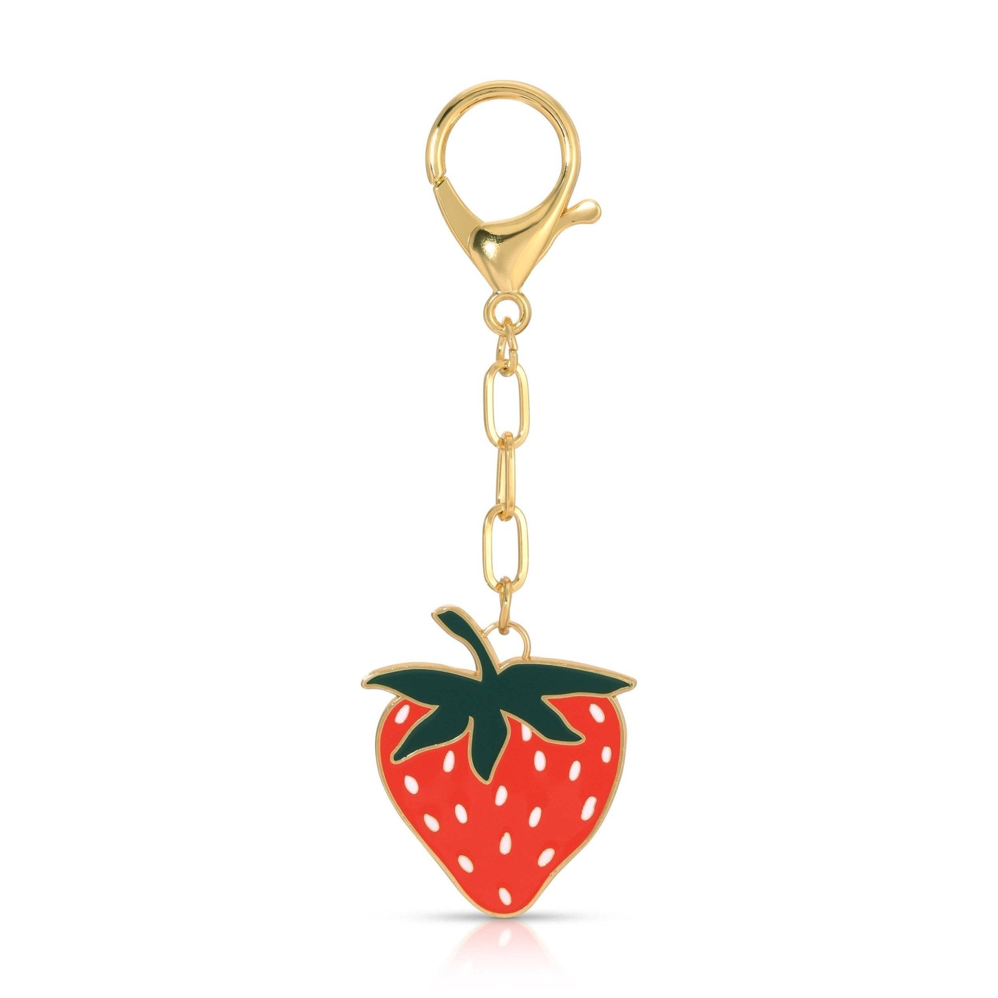 Enamel Bag Charm / keychain - Strawberry - Dear John