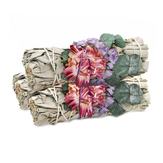 'Fairy Dreams' Floral White Sage Smudge Stick (4 in.) - Dear John
