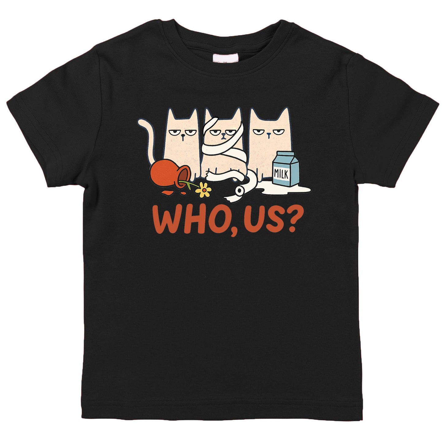 Funny Boys Trouble Cat T-Shirt — Organic Cotton Kids & Tween Tee