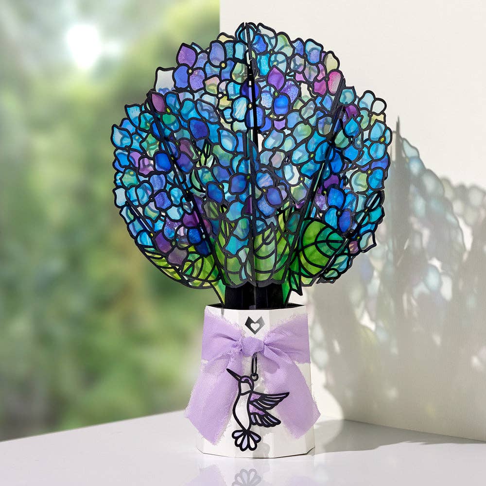 Lovepop Cards - Sunlit Hydrangeas Suncatcher Bouquet 12 x 8.5"