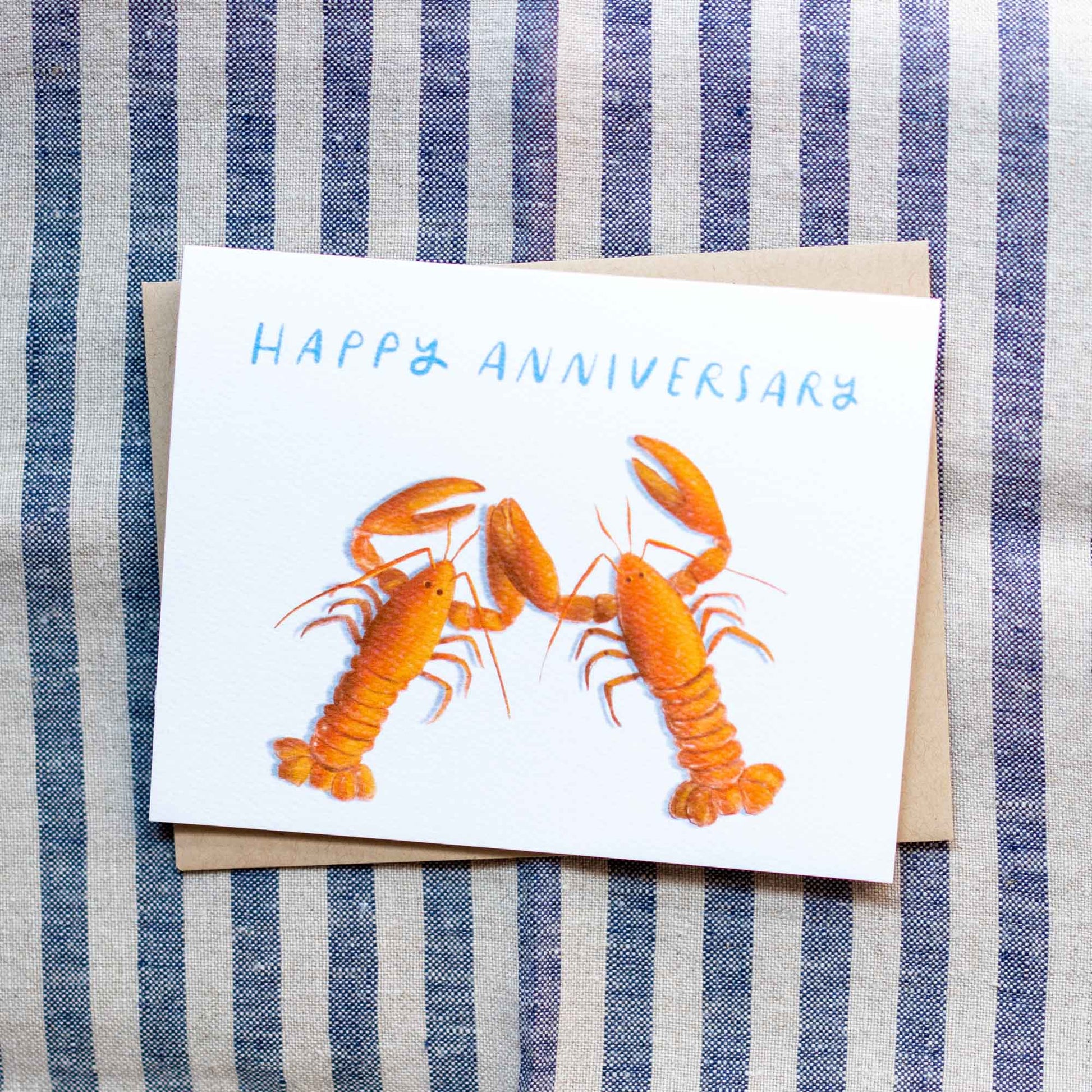 Finch and Flourish Paper Goods - Anniversary Lobsters Card - Dear John