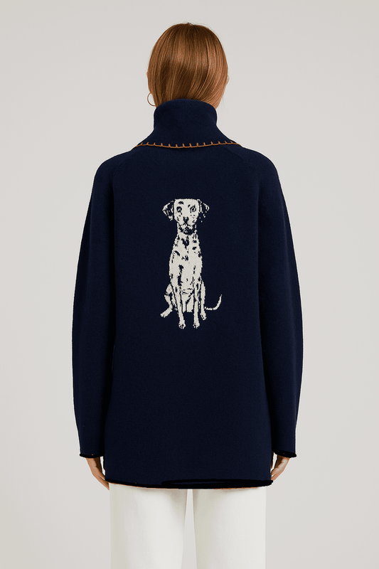 Flat White Signature Dalmatian Cardigan - Dear John