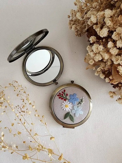 Floral Embroidered Compact Mirror - Dear John