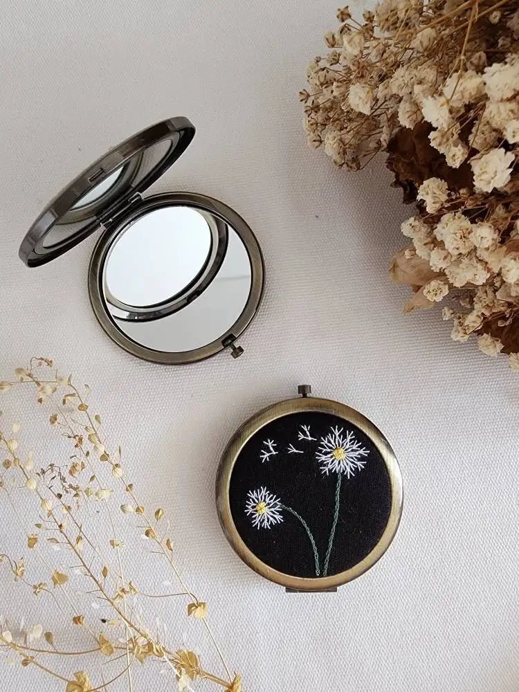 Floral Embroidered Compact Mirror - Dear John