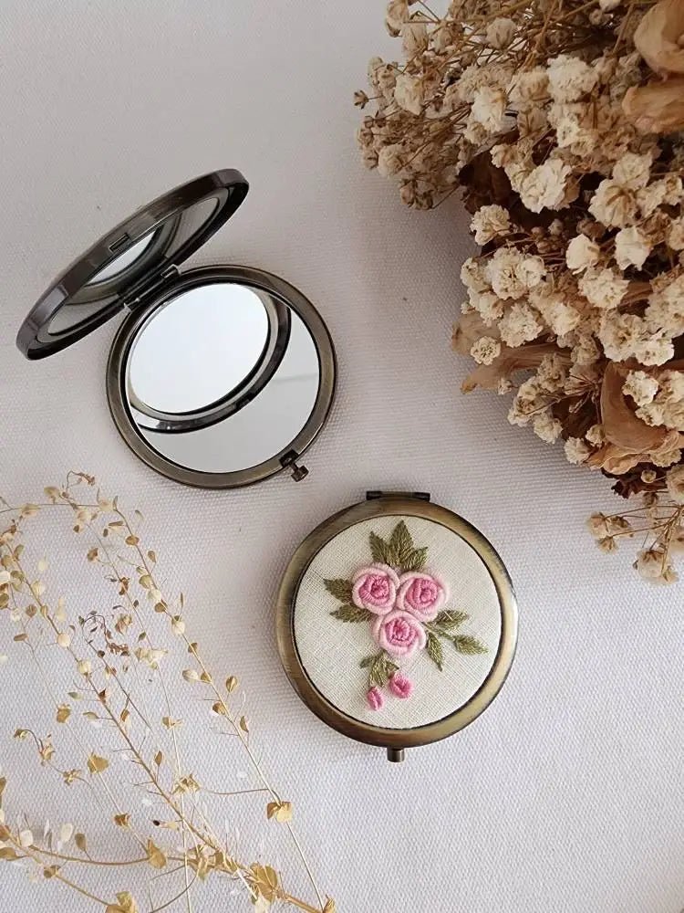 Floral Embroidered Compact Mirror - Dear John