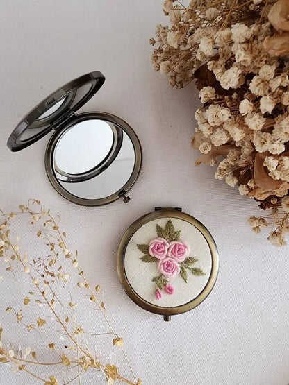 Floral Embroidered Compact Mirror - Dear John