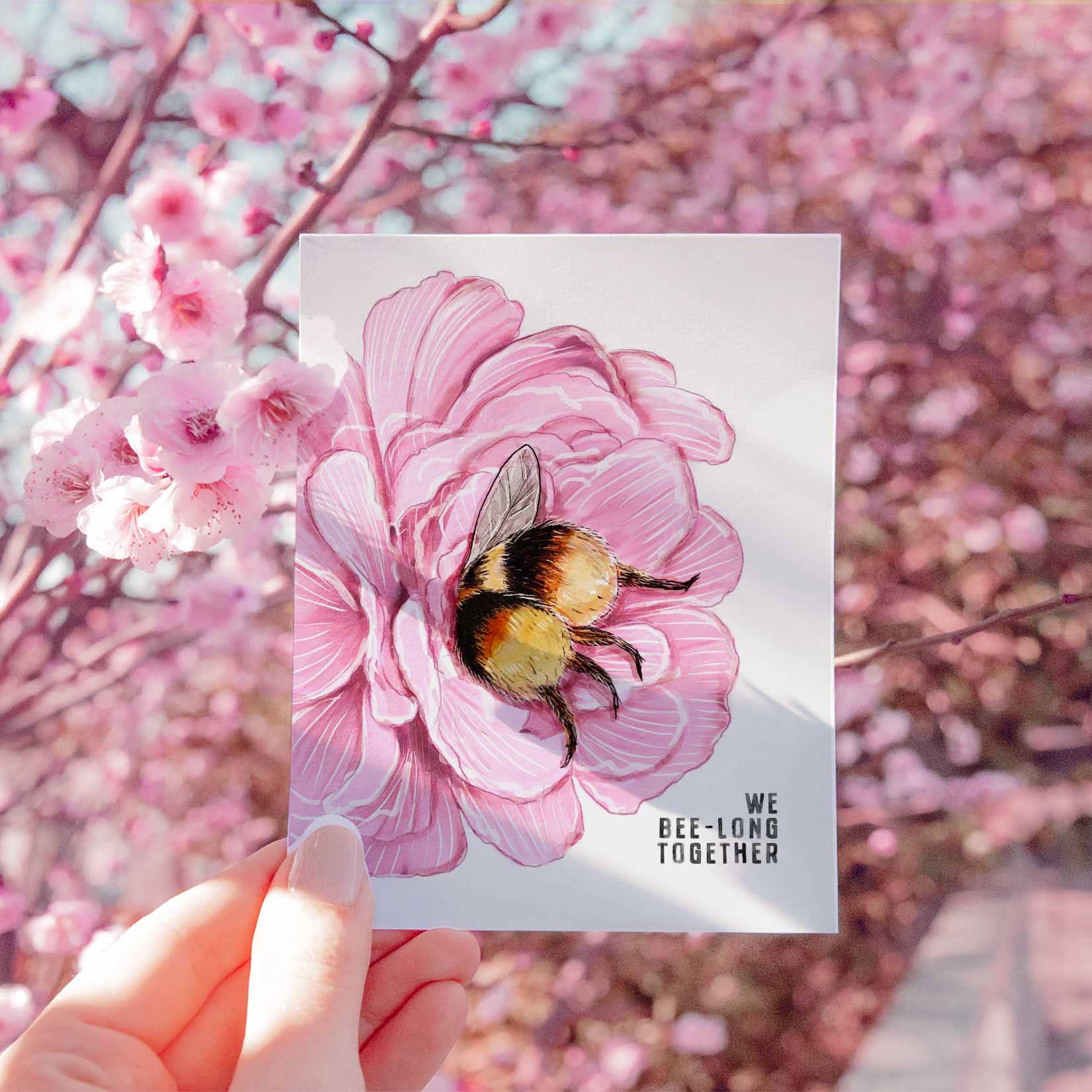 Flower Bees - Cute Valentines Day Card - Dear John