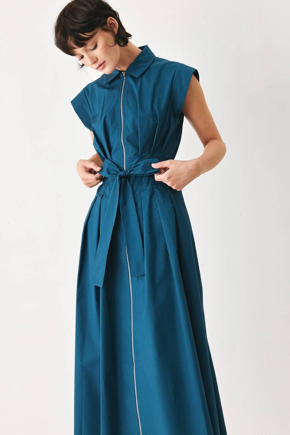 FLYING TOMATO - A solid woven midi dress - FD1473 - Dear John