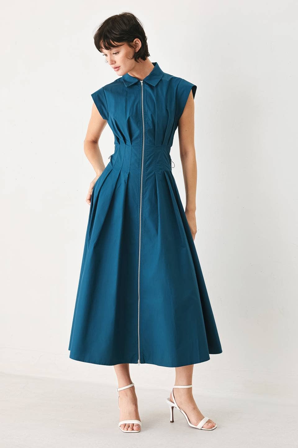 FLYING TOMATO - A solid woven midi dress - FD1473 - Dear John