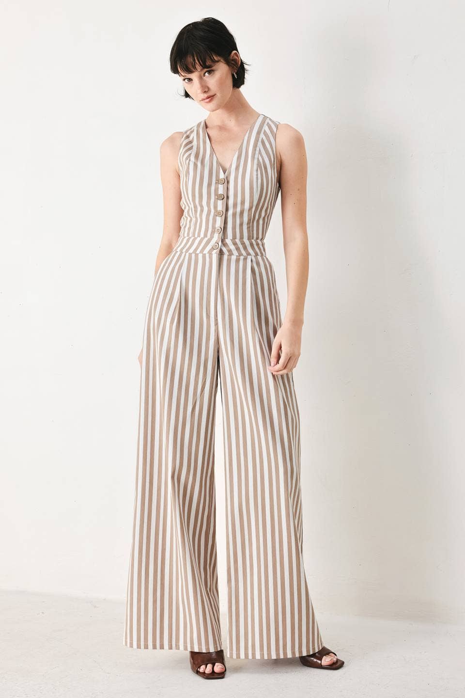 FLYING TOMATO - A striped woven jumpsuit - FP2185 - Dear John