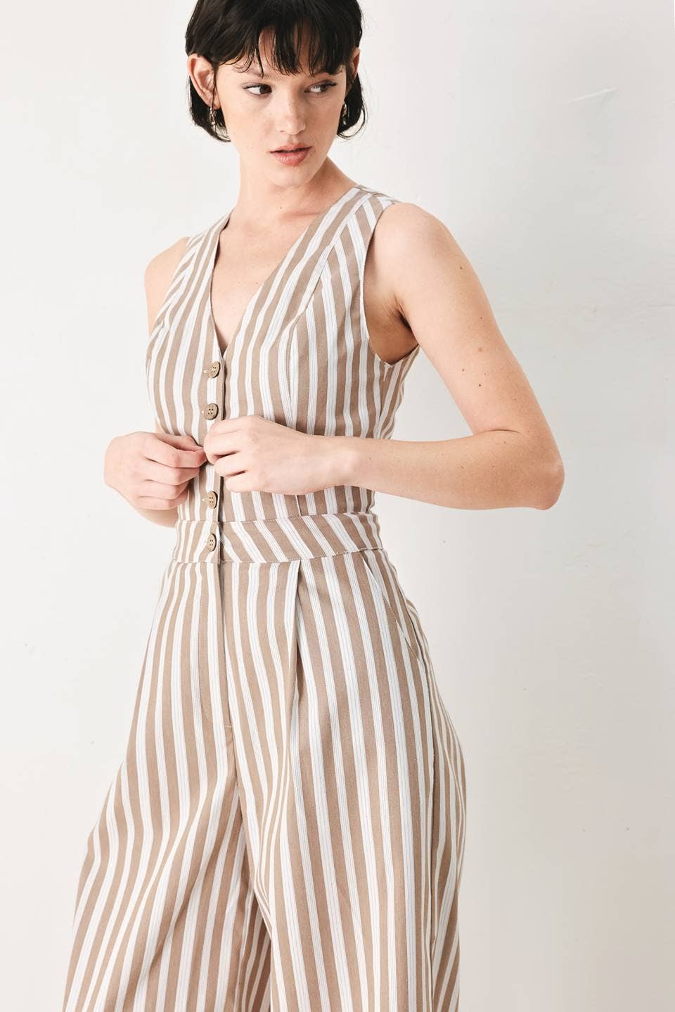 FLYING TOMATO - A striped woven jumpsuit - FP2185 - Dear John