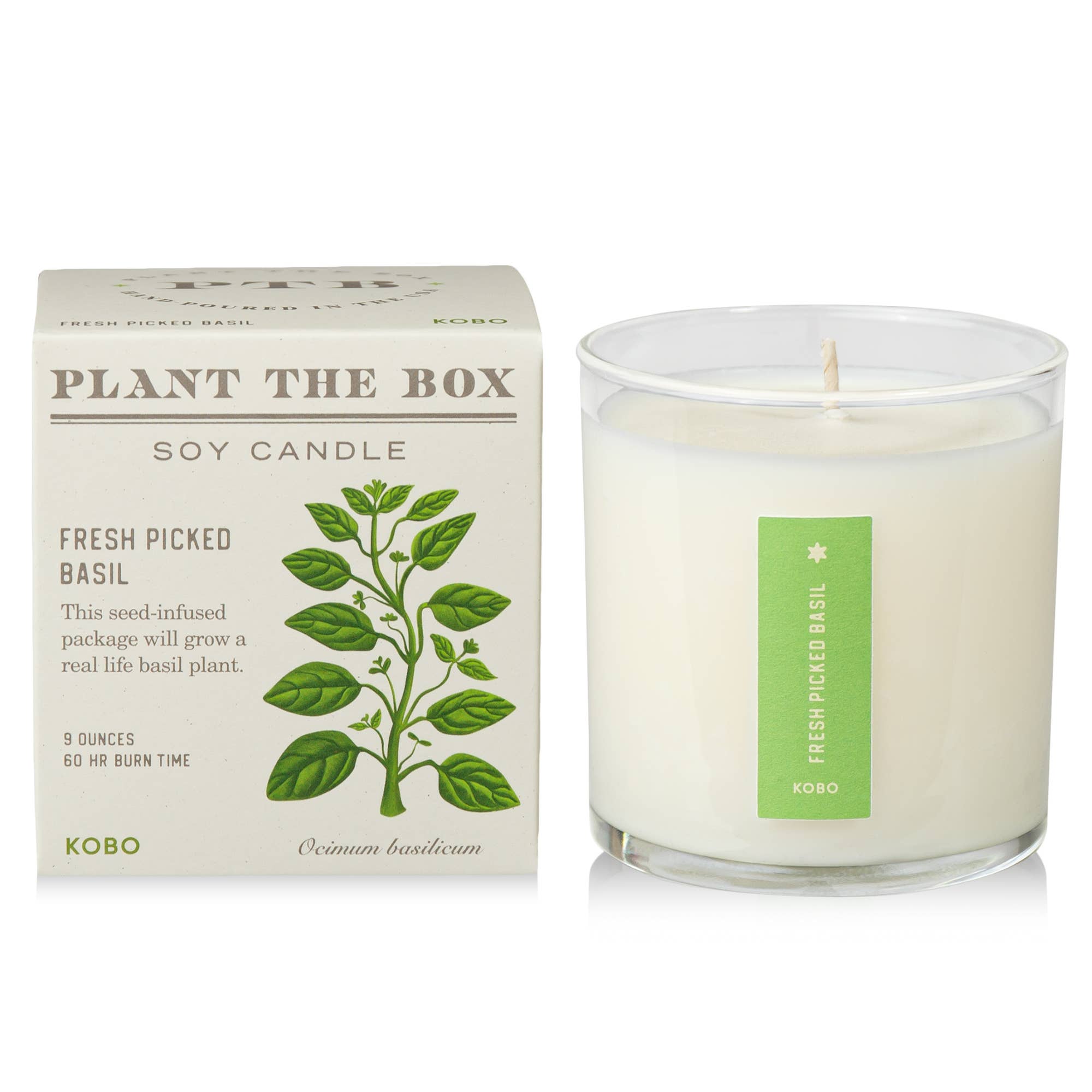 Fresh Picked Basil - Plant the Box Candle - 9oz. - Dear John