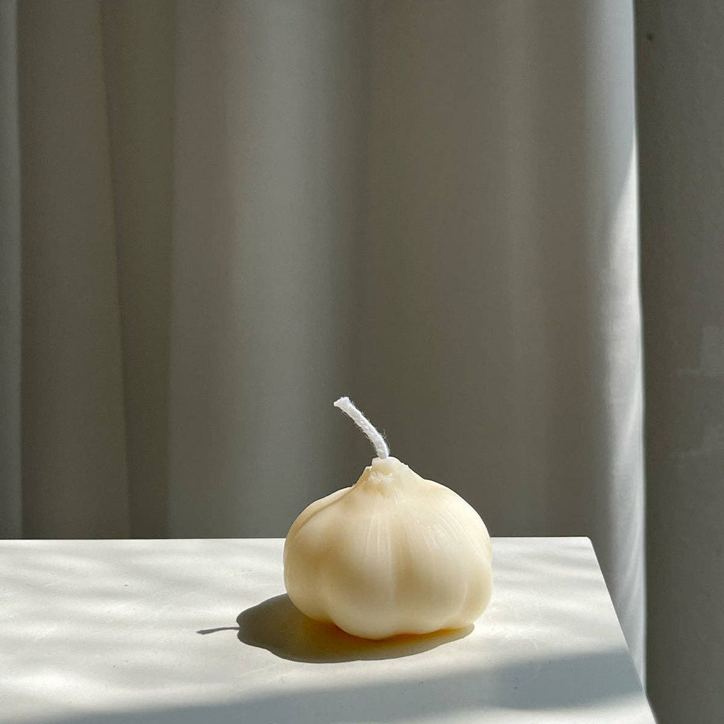 Garlic Candle — Sculptural Soy Wax Decor (2" H × 2.2" W × 2.5" D) - Dear John