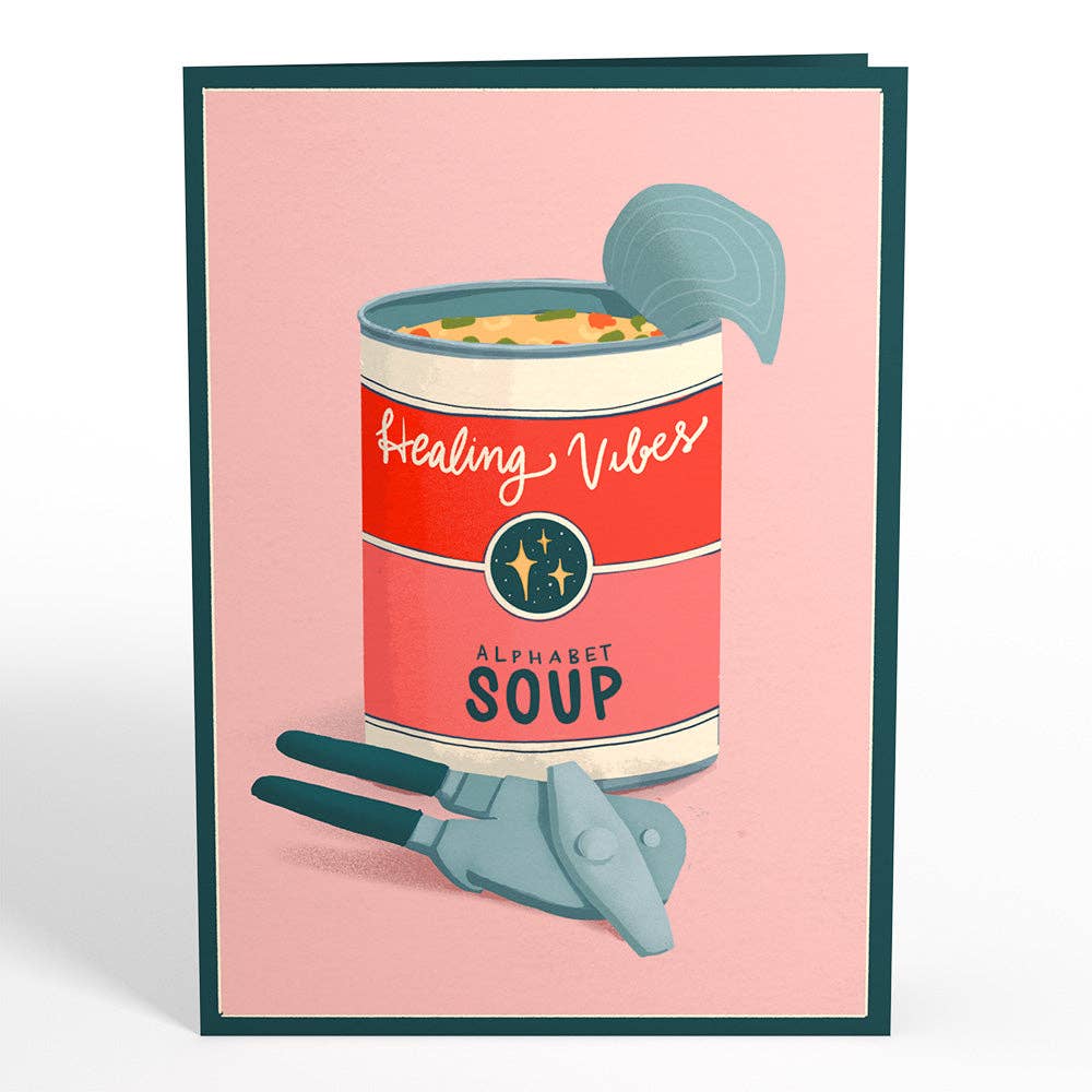 Get Well Soon Soup Pop - Up Card 5x7" - Dear John