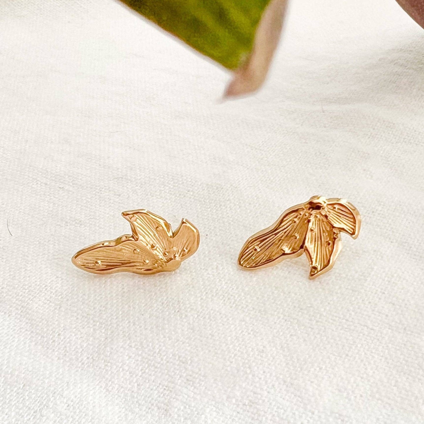 Golden Petal Stud Earrings - Dear John