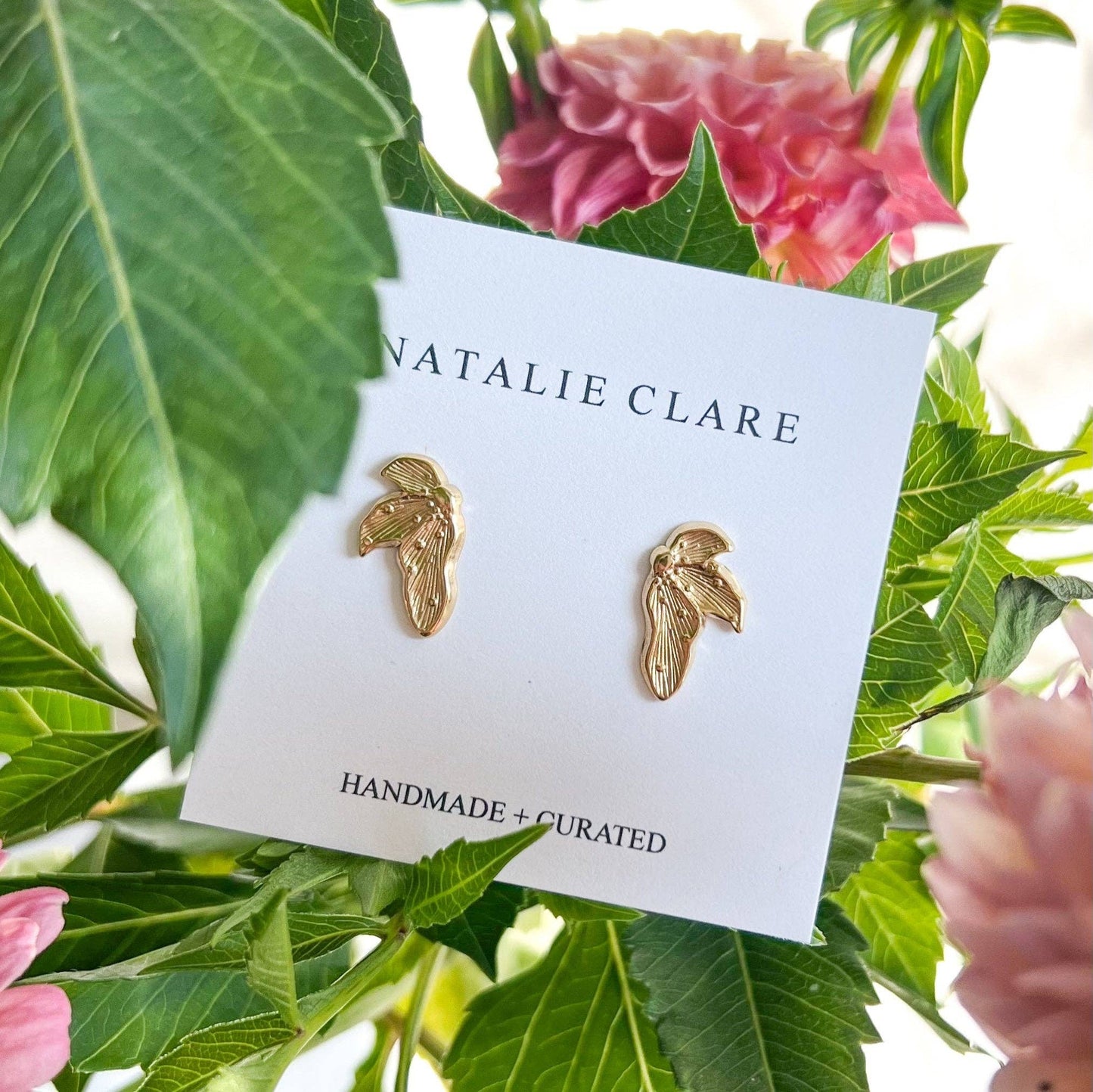 Golden Petal Stud Earrings - Dear John