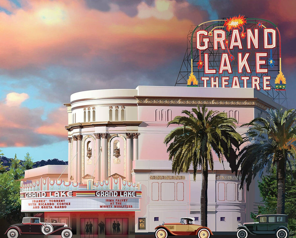 Grand Lake Theatre 500 - piece Puzzle art by Larry Hausen - Dear John