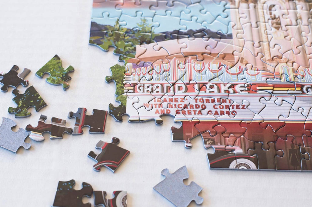 Grand Lake Theatre 500 - piece Puzzle art by Larry Hausen - Dear John