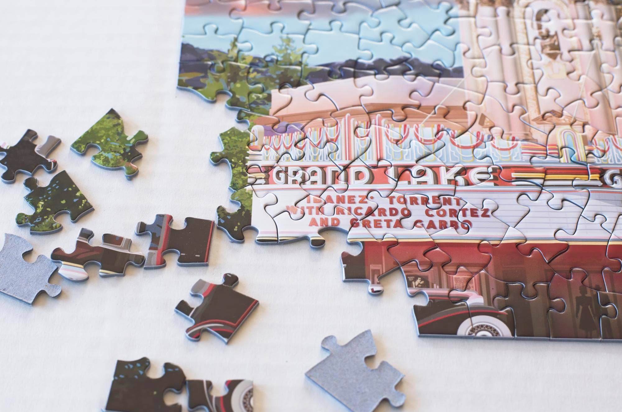 Grand Lake Theatre 500 - piece Puzzle art by Larry Hausen - Dear John