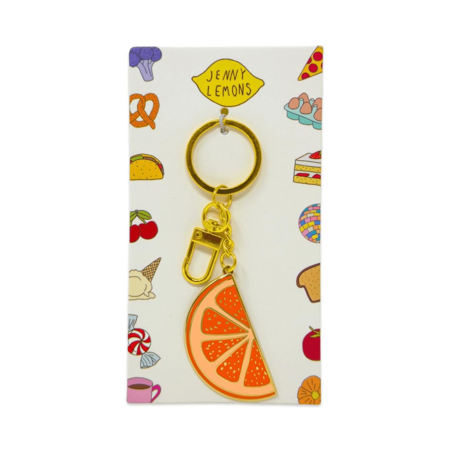 Grapefruit Slice Enamel Bag Charm & Keychain - Dear John