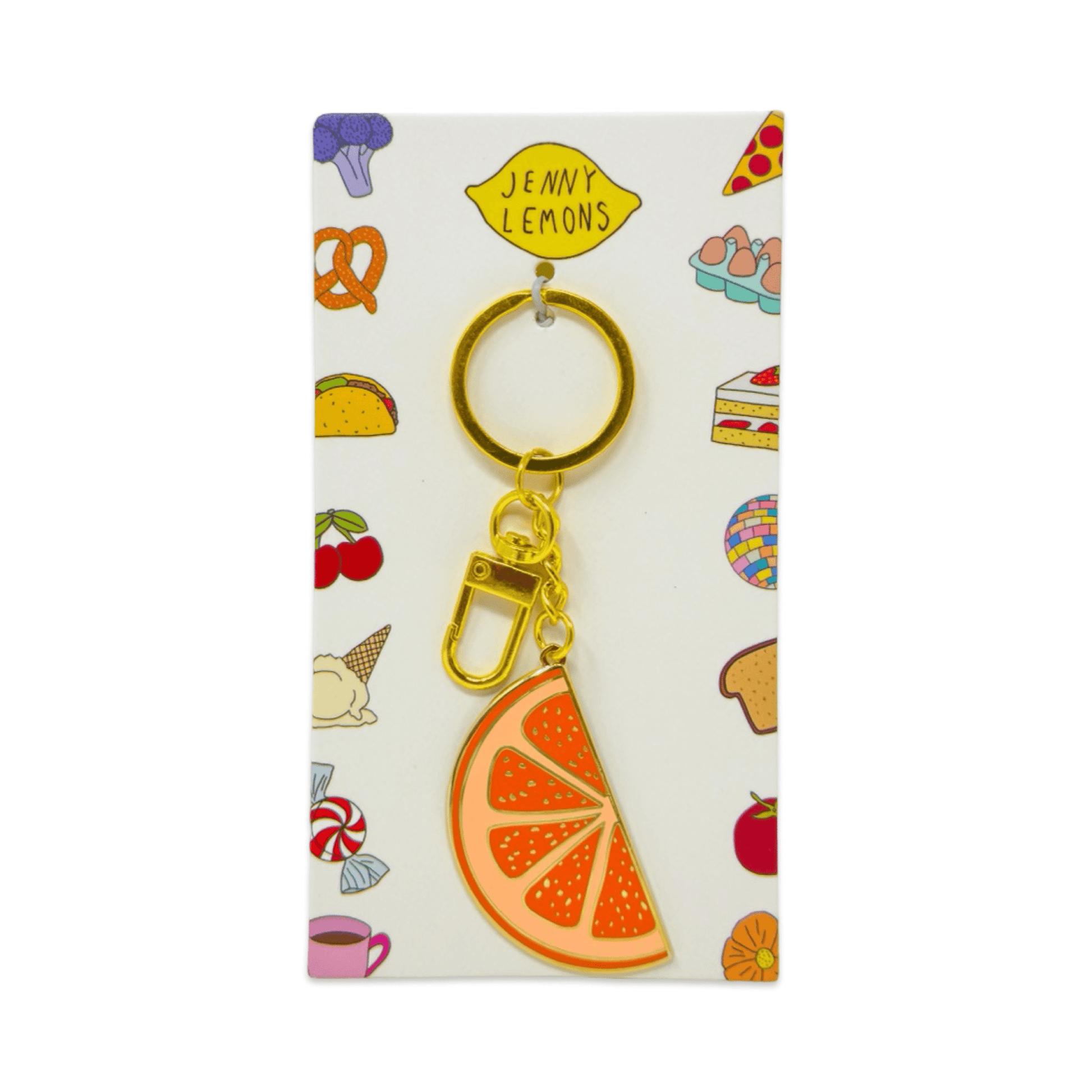 Grapefruit Slice Enamel Bag Charm & Keychain - Dear John