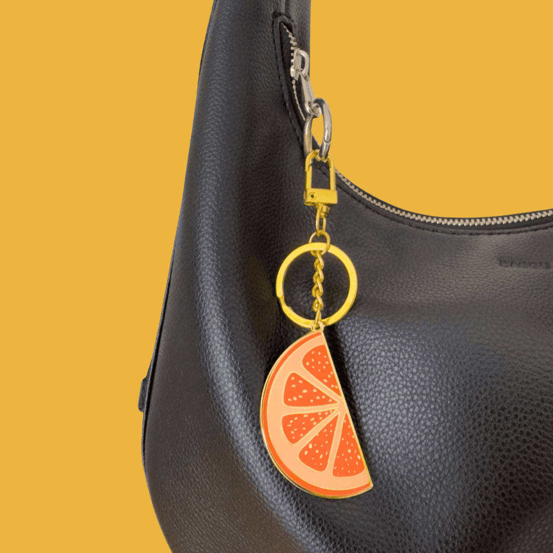 Grapefruit Slice Enamel Bag Charm & Keychain - Dear John