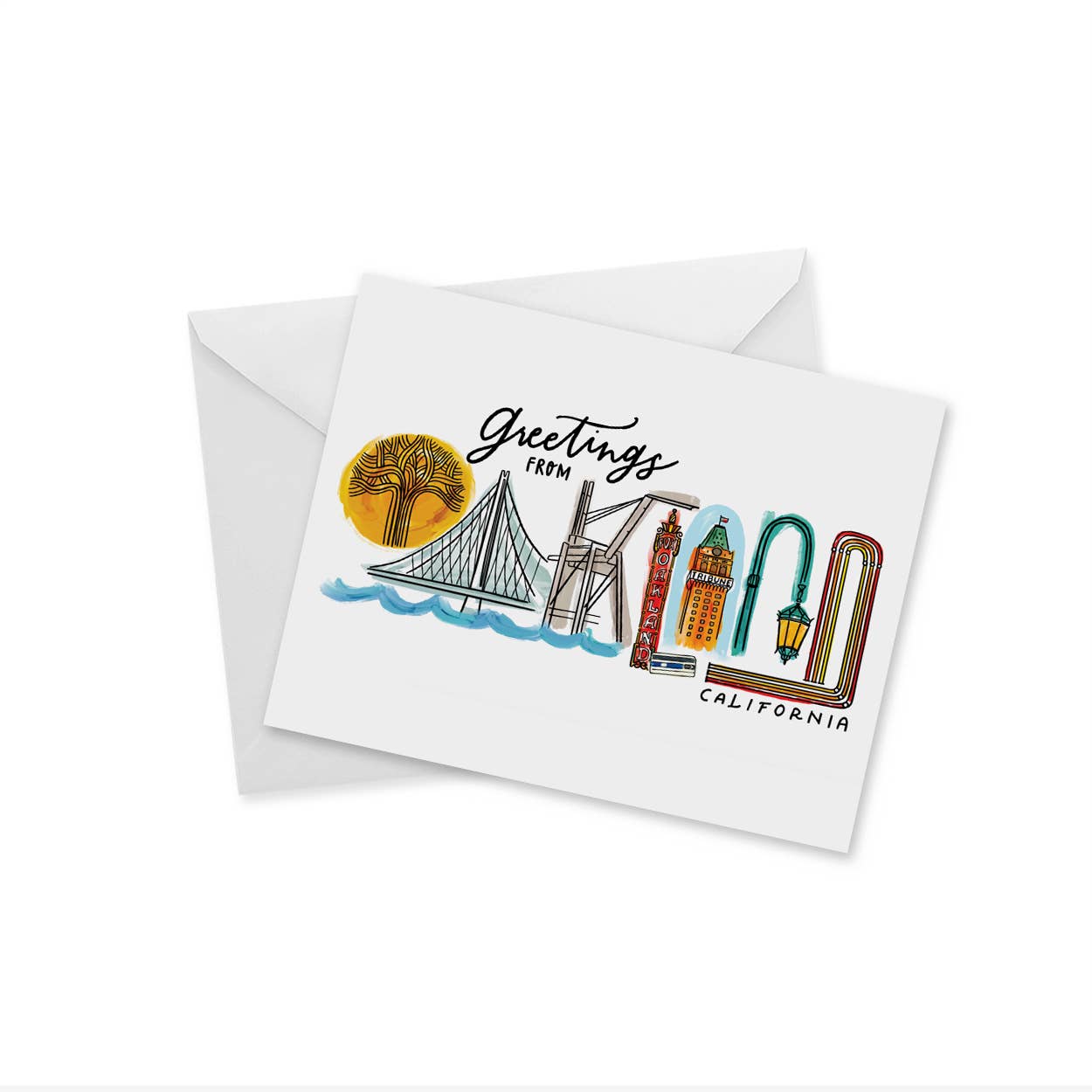 Greetings from Oakland - Landmark Lettering Notecard - Dear John