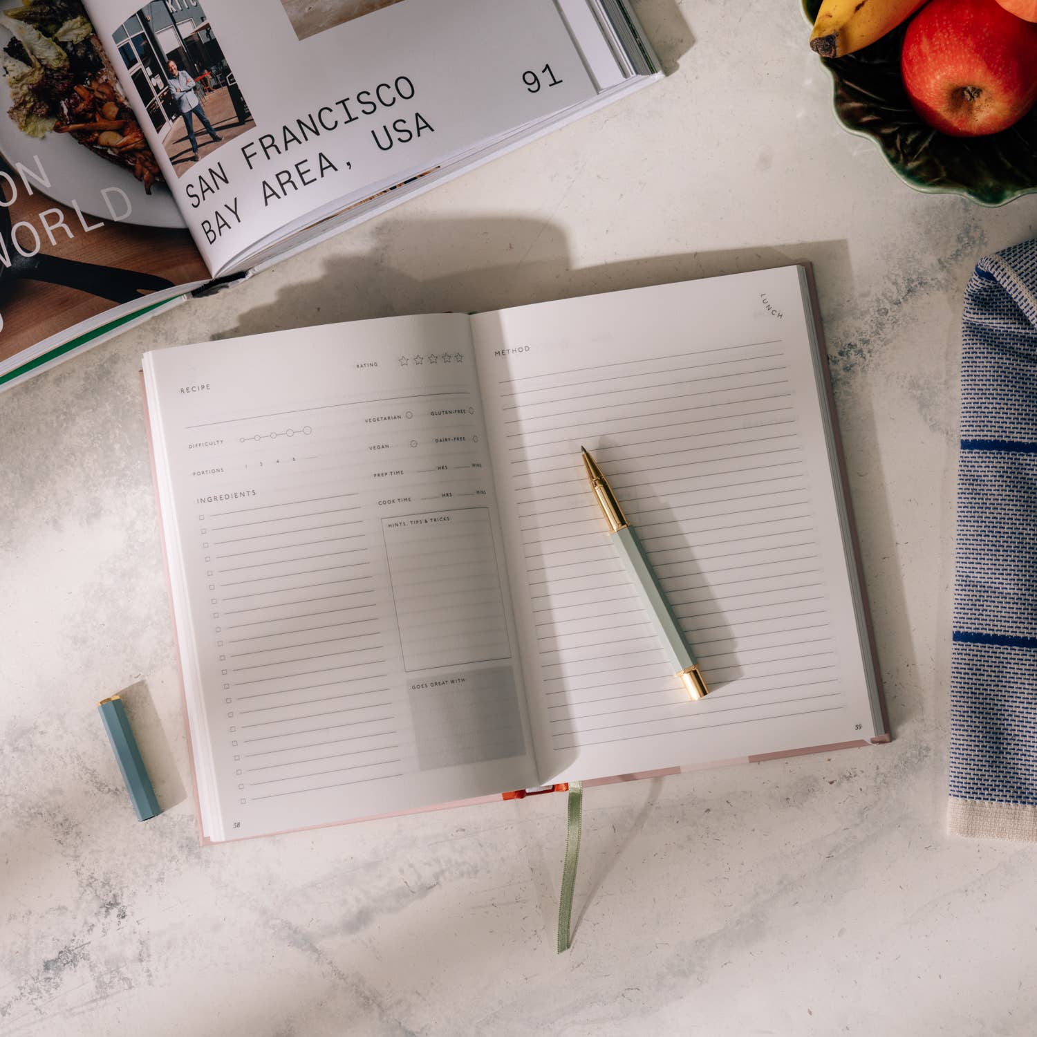 Guided Recipe Journal, A5 Hardcover - Vegetable Medley - Dear John