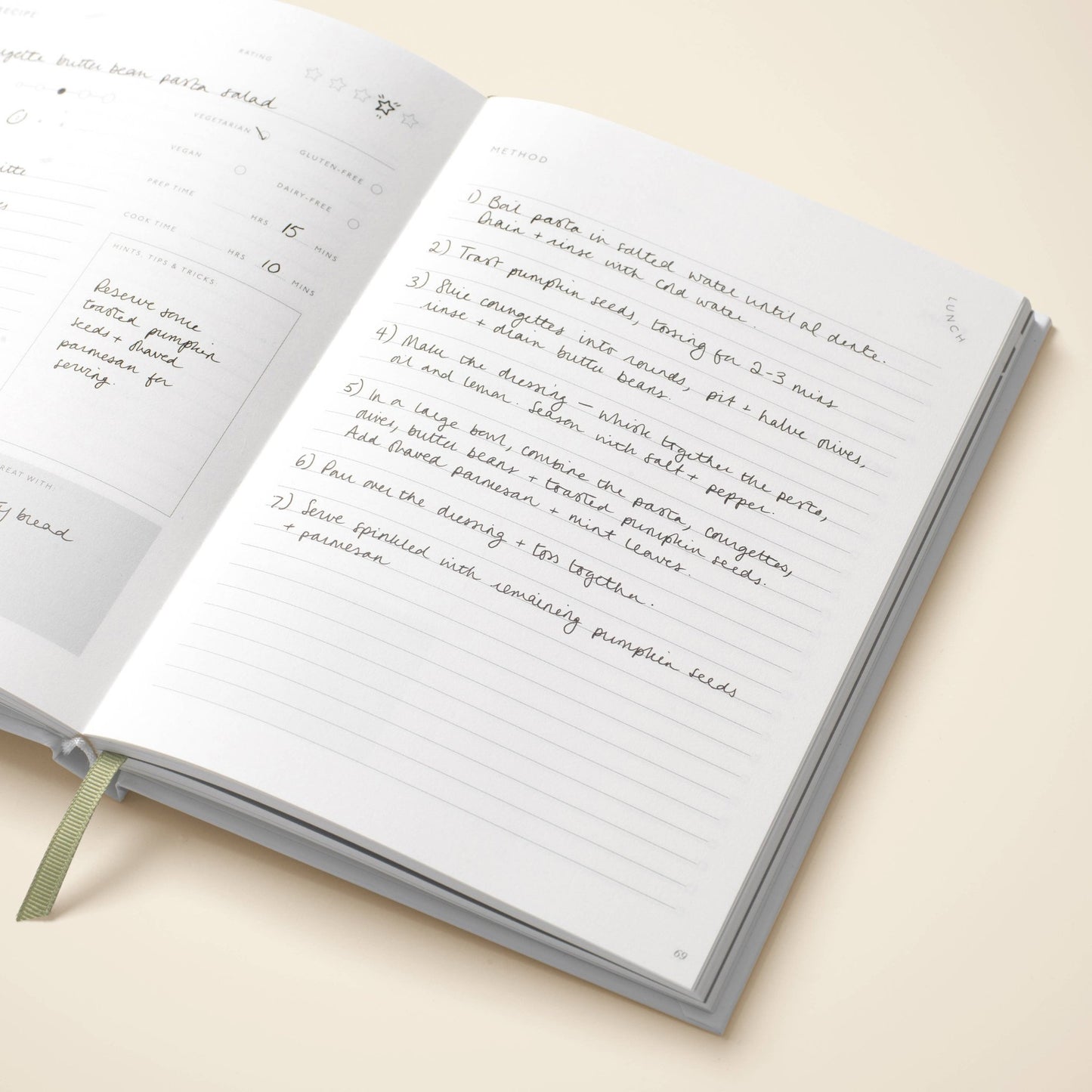 Guided Recipe Journal, A5 Hardcover - Vegetable Medley - Dear John